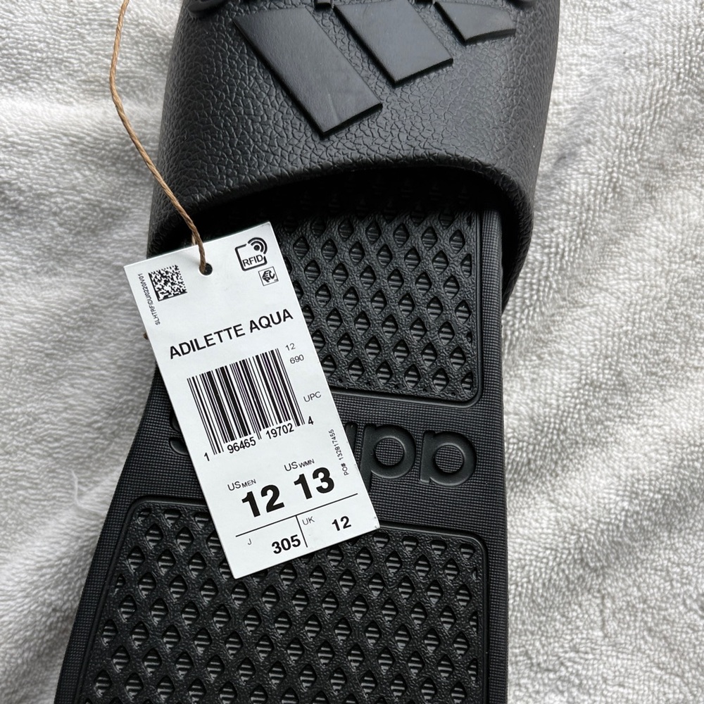 Adidas Black Adilette Aqua Sandals